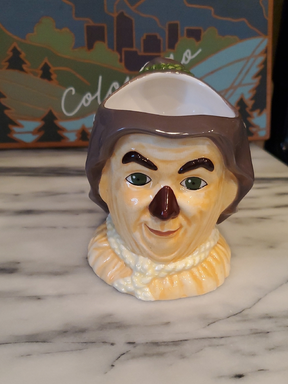 Wizard Of Oz Hand-Painted Ceramic Scarecrow Head Mug - Brown and Cream